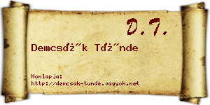 Demcsák Tünde névjegykártya