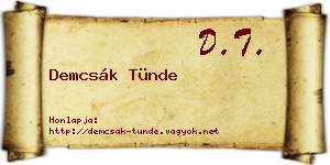 Demcsák Tünde névjegykártya
