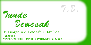 tunde demcsak business card